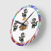 Marcel, Zibetkatze-Mime Runde Wanduhr (Winkel)