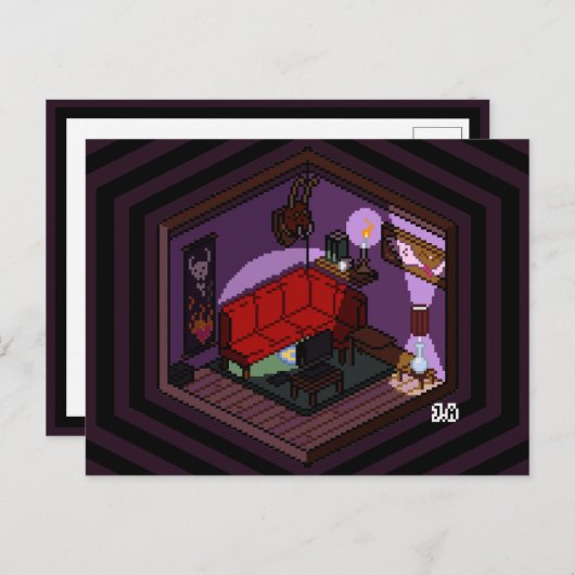 Marceline Vampire Dark Living Room Pixel Art Postkarte (Vorne/Hinten)