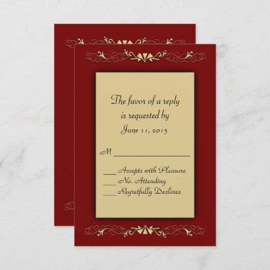 Marcella und Gold UAWG RSVP Karte (Vorne/Hinten)