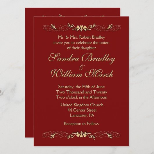 Marcella Wedding Einladung (Vorne/Hinten)