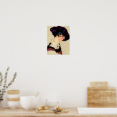 Marcello Dudovich Illustration „Mädchen mit violet Poster (Küche)