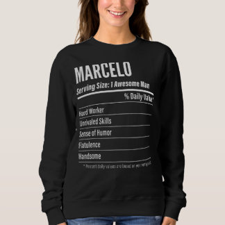 Marcelo Serving Size Nutrition Label Calories Sweatshirt
