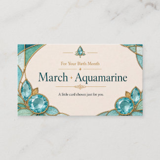 March Aquamarine Birthstone Shop Card Visitenkarte
