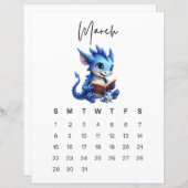 March Baby Dragon Art Print Storybook Dragon (Vorne/Hinten)