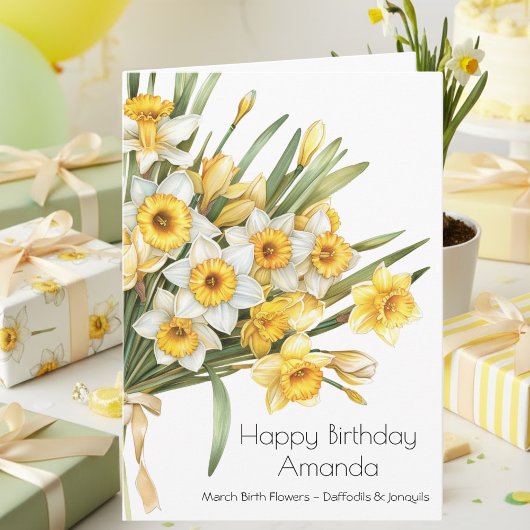 March Birth Flower Birthday Card | Daffodils Karte