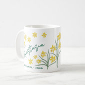 March Birth Flower Custom Name Daffodil Jonquil Kaffeetasse (Vorderseite Links)