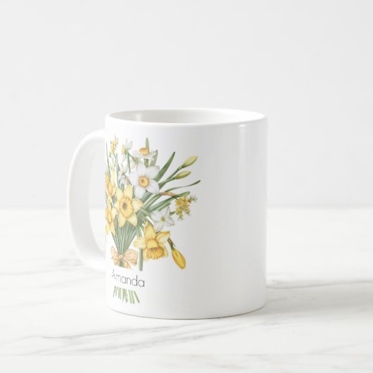 March Birth Flower Mug | Daffodils Mug Kaffeetasse (Vorderseite Links)
