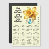 March Birth Flower & Stone Calendar Magnetkarte (Vorne/Hinten)