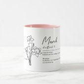 March Birth Month Flower Daffodil Minimalist Tasse (Zentrum)