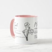 March Birth Month Flower Daffodil Minimalist Tasse (Vorderseite Links)