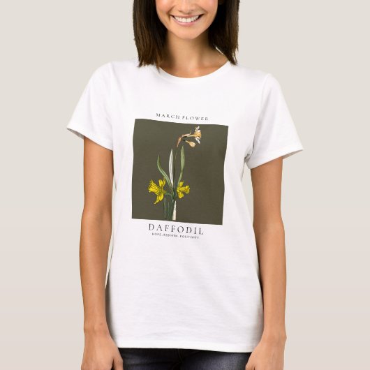 March Birth Month Flower T-Shirt (Vorderseite)