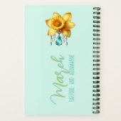 March Bloom Personalized Keepsake Notizblock (Rückseite)