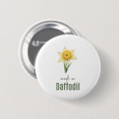 March Daffodil Birth Flowe T-Shirts Watercolor Button (Vorne & Hinten)