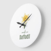 March Daffodil  Birth Flower Bodysuit Watercolor Große Wanduhr (Winkel)