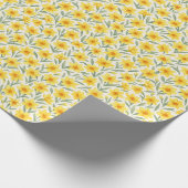 March Daffodil Floral Wrapping Paper Geschenkpapier (Ecke)