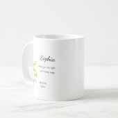 March Daffodil Personalized Birthday Kaffeetasse (Vorderseite Links)