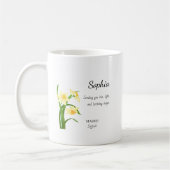 March Daffodil Personalized Birthday Kaffeetasse (Links)