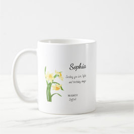 March Daffodil Personalized Birthday Kaffeetasse