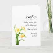March Daffodil Personalized Birthday Karte (Vorderseite)