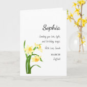 March Daffodil Personalized Birthday Karte (Gelbe Blume)