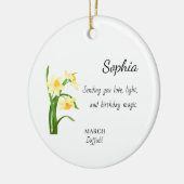 March Daffodil Personalized Birthday Keramik Ornament (Links)