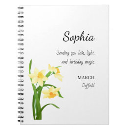 March Daffodil Personalized Birthday Notizblock