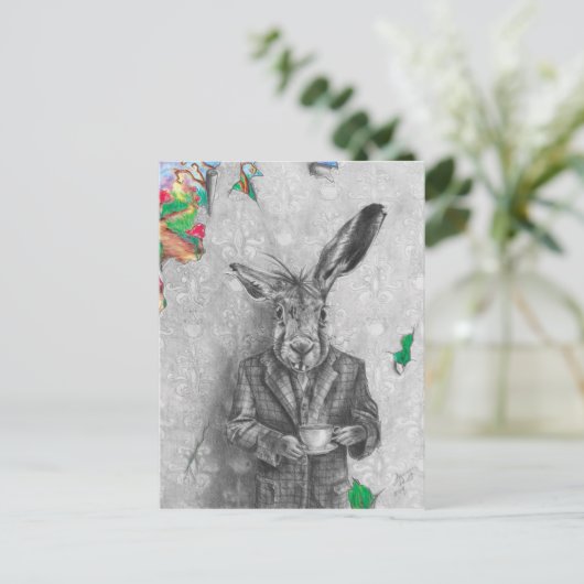 March Hare Postcard Postkarte (Stehend Vorderseite)