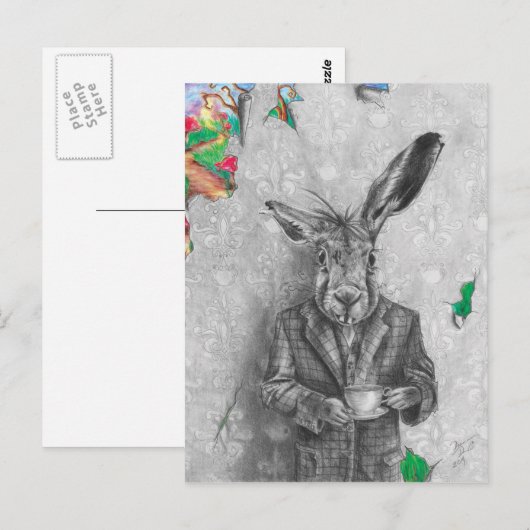 March Hare Postcard Postkarte (Vorne/Hinten)