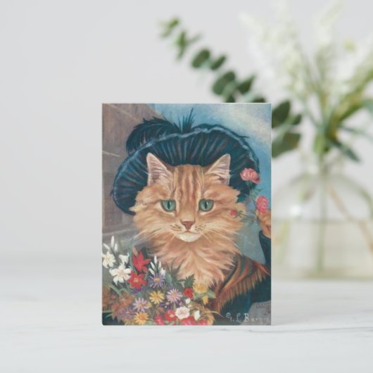 Marchande fleurs Chat Postkarte (Stehend Vorderseite)
