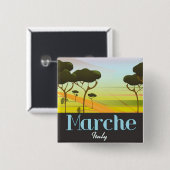 Marche Italien Reiseplakat Button (Vorne & Hinten)
