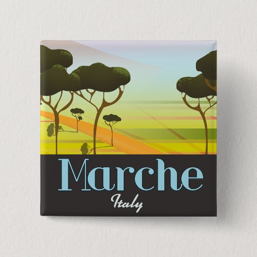 Marche Italien Reiseplakat Button (Vorderseite)