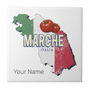 Marche Italien Retro-Regionskarte Vintage-Souvenir Fliese