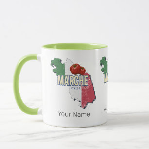 Marche Italien Retro-Regionskarte Vintage-Souvenir Tasse