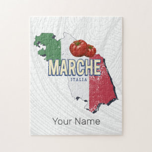 Marche Italy Retro Region Karte Vintag Souvenir Puzzle