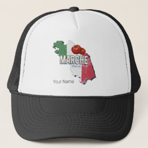 Marche Italy Retro Region Karte Vintag Souvenir Truckerkappe