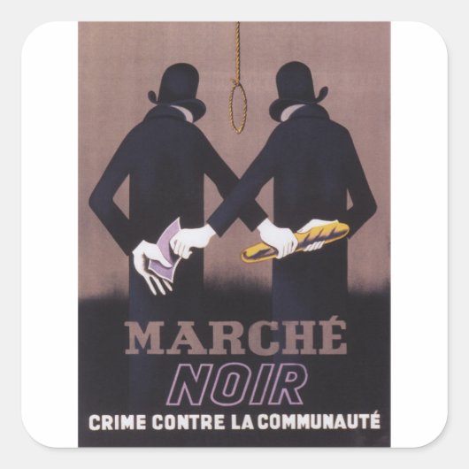 Marche Propaganda Poster Quadratischer Aufkleber (Vorderseite)