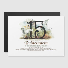 Märchen 15. Geburtstag Quinceanera Magneteinladung