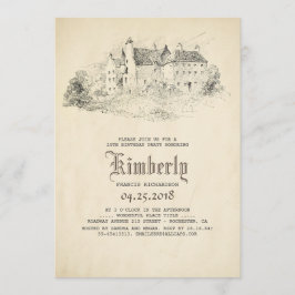 Märchen Altes Schloss Vintag Geburtstagsparty Einladung