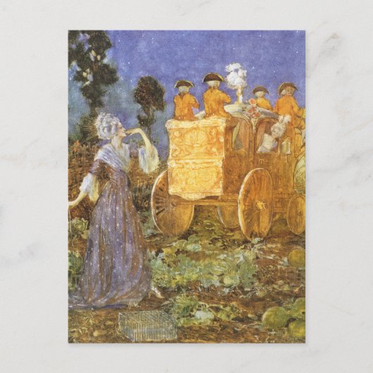 Märchen Aschenputtel und Gute Fee Postkarte (Vorderseite)