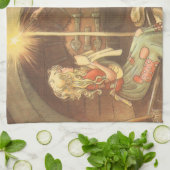Märchen aus alter Zeit, Aschenputtel und gute Fee Geschirrtuch (Gefaltet)