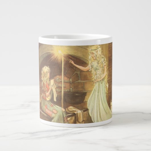Märchen aus alter Zeit, Aschenputtel und gute Fee Jumbo-Tasse (Vorderseite)