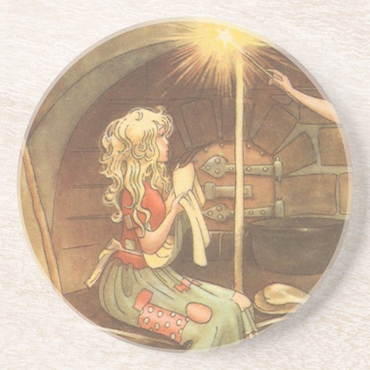 Märchen aus alter Zeit, Aschenputtel und gute Fee Untersetzer (Vorne)
