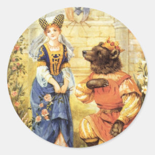Märchen aus alter Zeit, Die Schöne und das Biest Runder Aufkleber