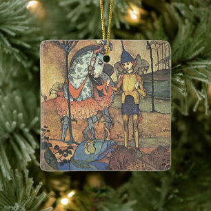 Märchen aus alter Zeit, ein tapferer Ritter und Dr Keramikornament