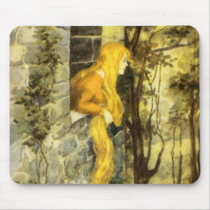 Märchen aus alter Zeit, Rapunzel mit langen blonde Mousepad