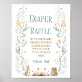 Märchen-Baby-Party-Windel-Raffel Poster (Vorne)