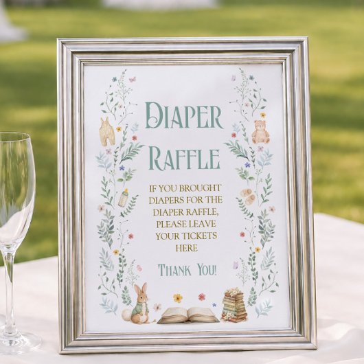 Märchen-Baby-Party-Windel-Raffel Poster