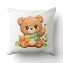 Märchen-Bär-Vintage-Baumwollkissen 50 cm