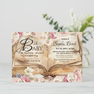 Märchen Blumen Buch Geschichte Baby Shower Einladung