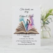 Märchen Buch Eins Geschichte Wasser Hochzeits Einl Einladung (Stehend Vorderseite)